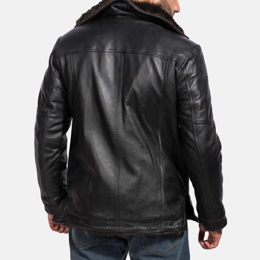 Furcliff Black Leather Coat Photo