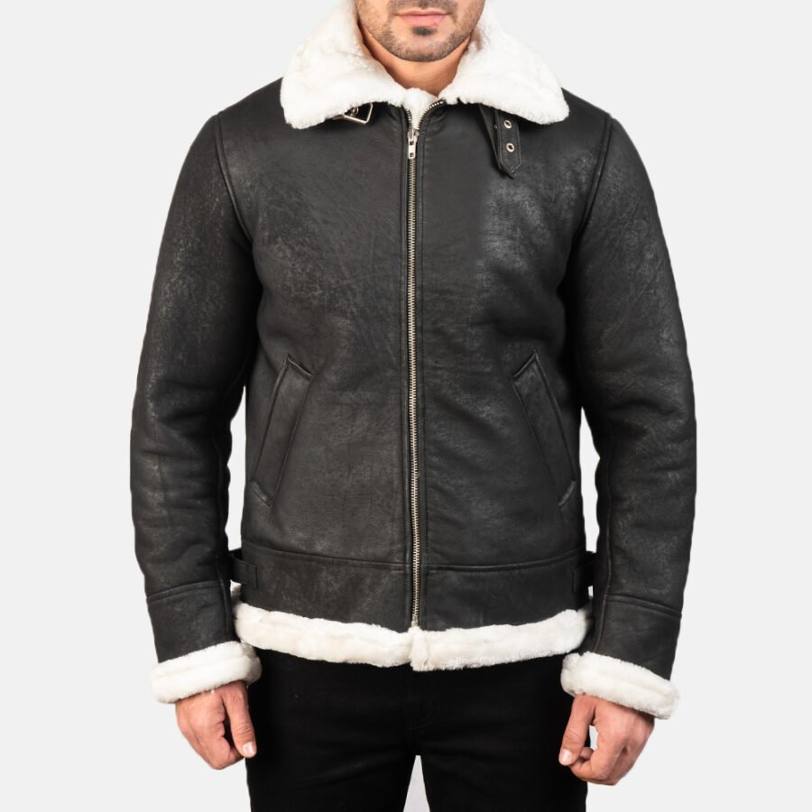 Francis B-3 Leather Bomber Jacket - Image 4