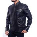 Trifo Slim Fit Leather Biker Jacket - Image 5